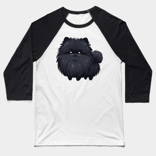 Cute Black Pomeranian Baseball T-Shirt